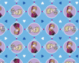 Disney Frozen - Ana Elsa Hearts Blue FLANNEL from Spring Creative