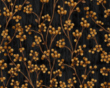 Plain and Simple - Berry Branches Black from Henry Glass Fabric