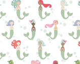 Let's Be Mermaids - Main White by Melissa Mortenson from Riley Blake Fabric