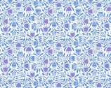 Hann’s House - Floral Blue from Lewis and Irene Fabric