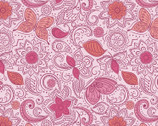 Sew Mindful - Floral Flow Peaceful Pink from Lewis and Irene Fabric
