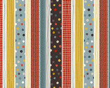 Windy Day - Patterned Stripes from Makower UK Fabric