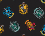 Harry Potter FLEECE - Wizarding World Toss Black from Camelot Fabrics