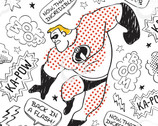 Pixar Coloring Disney - Incredibles Color Me PANEL from Camelot Fabrics