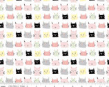Meow and Forever - Cat Heads White by My Mind’s Eye from Riley Blake Fabric