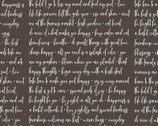 Prairie Sisters - Farm Blessings Words Dark Gray from Poppie Cotton Fabric