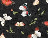 Poppy Perfection - Butterfly Charcoal from Henry Glass Fabric