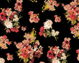 Gosford Park - Floral Black by Laura Ashley from Camelot Fabrics