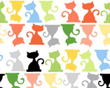 Purrl the Cat - Cats Multi from World of Susybee Fabric
