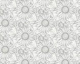 My Sunflower Garden - Outline Sunflower by Jane Shasky from Henry Glass Fabric