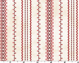 The Little Things - Stitched Ticking Natural Red from Maywood Studio Fabric