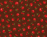 Retro 30’s Child - Apple Cherry Red on Brown from Lecien Fabric