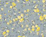 Dorset - Anglesey Yellow Florals Gray Stone from Camelot Fabrics