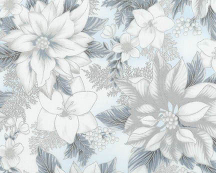 Avery Hill Metallic - Floral Blue from Robert Kaufman Fabric - JAQS Fabrics