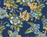 Avery Hill Metallic - Floral Blue from Robert Kaufman Fabric