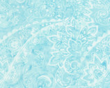 Tonga Batik Buttercream  - Paisley Floral Aqua from Timeless Treasures Fabrics
