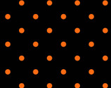 Halloween - Dots Orange on Black from David Textiles Fabric