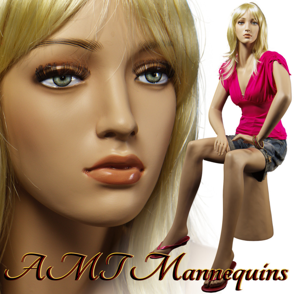 Female realistic mannequin pedestal Joan Sitting handmade full body manikin 