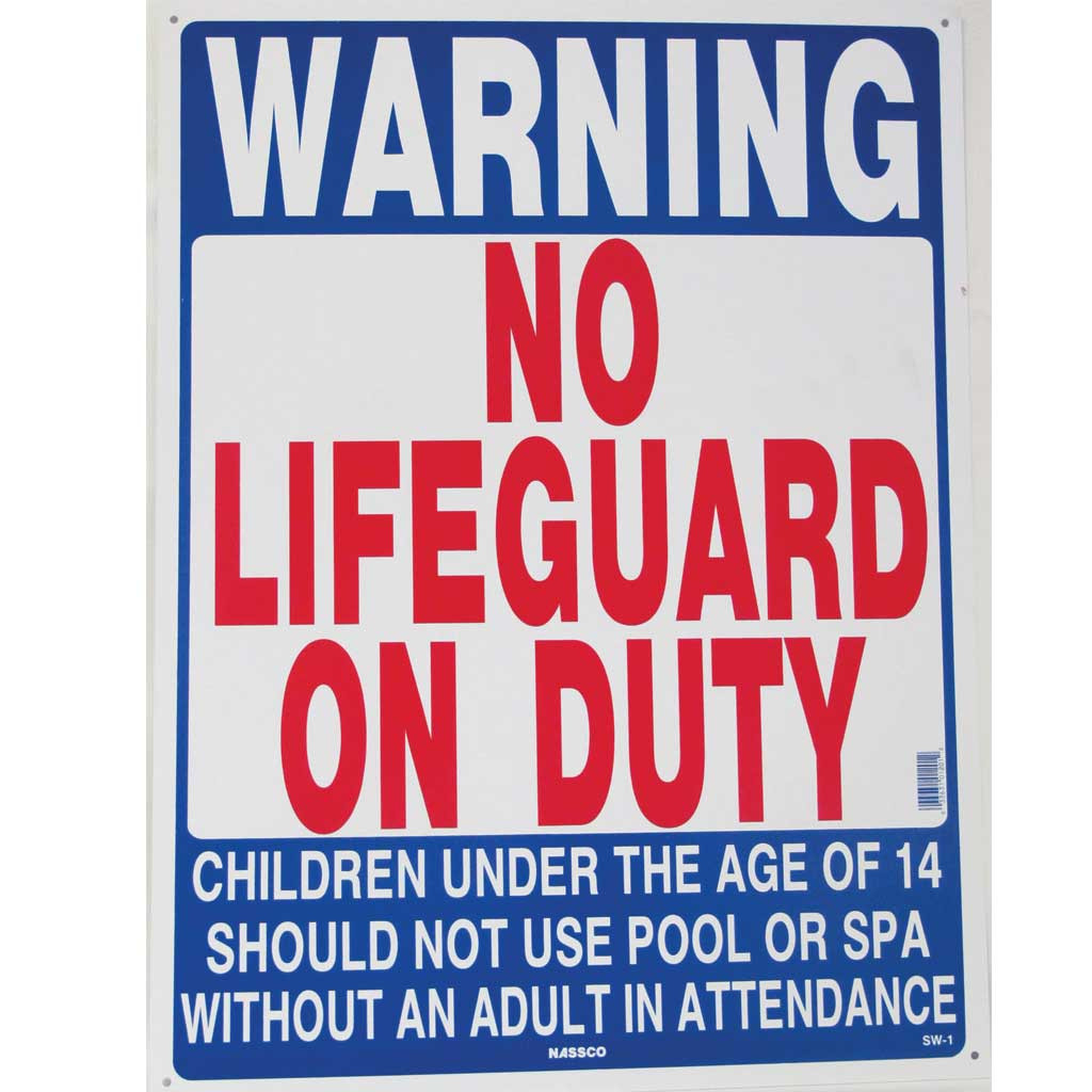 No Lifeguard on Duty Sign SW1