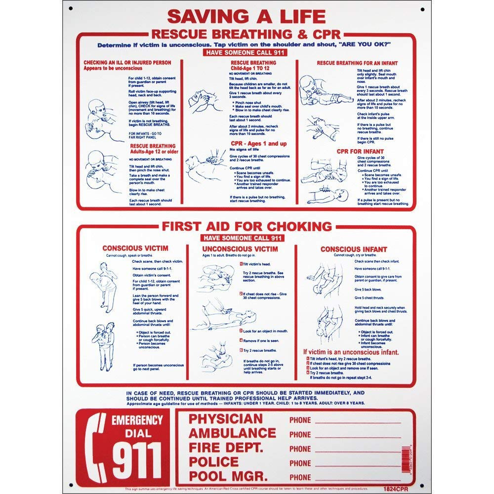 Saving a Life CPR Sign 1824CPR