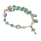 Rosary Bracelet, Double Strand Aventurine (6mm) & painted ceramic (8mm), Miraculous Medal, St. Benedict Medal, Fiat/St. Therese Centerpiece, Crucifix