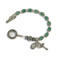 Rosary Bracelet Aventurine, Antique Silver Beads, Crucifix, Miraculous Medal, 4 Way Medal