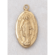 Gold Miraculous Medal on Chain