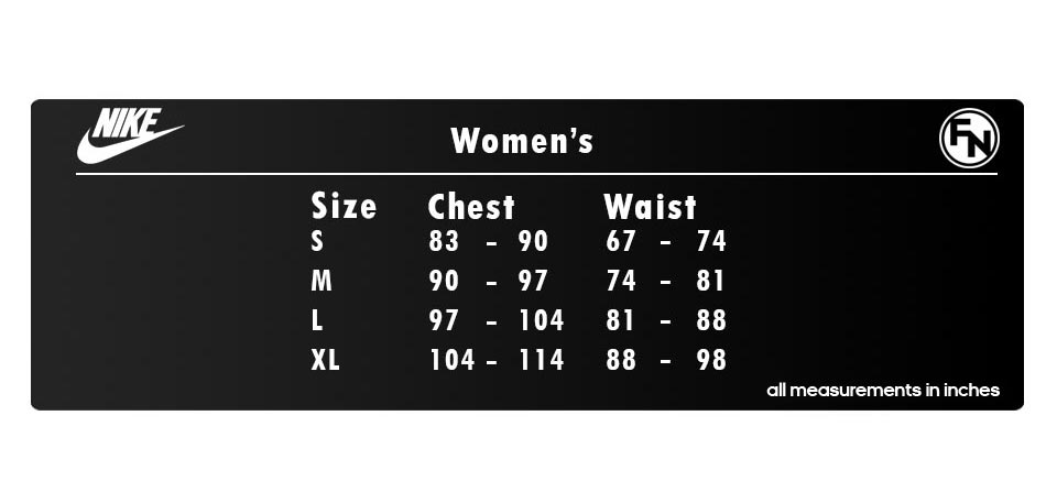 nike women's size guide