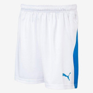 Puma teamLIGA Kids Shorts - White/Electric Blue (Clearance)