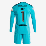 Airdrieonians Goalkeeper Set - Fluo Turqouise (with SPFL Patch, Rae & #1)