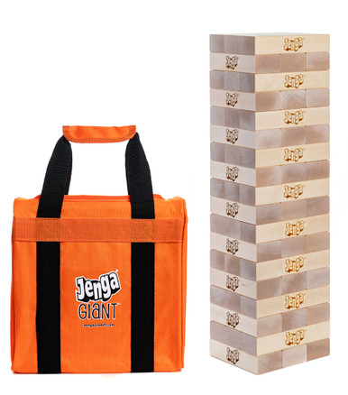 Jenga® GIANT™ JS4™ (Stacks Over 3 Feet) Precision-Crafted, Premium Hardwood Game w/Carry Bag