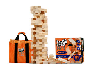Jenga® GIANT™ Sport™ (Stacks Over 4 Feet) Precision-Crafted, Premium Hardwood Game w/Carry Bag