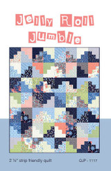 A Jelly Roll or 2 1/2" strip friendly quilt. Great for beginners to make a colourful, scrappy quilt in a weekend. 