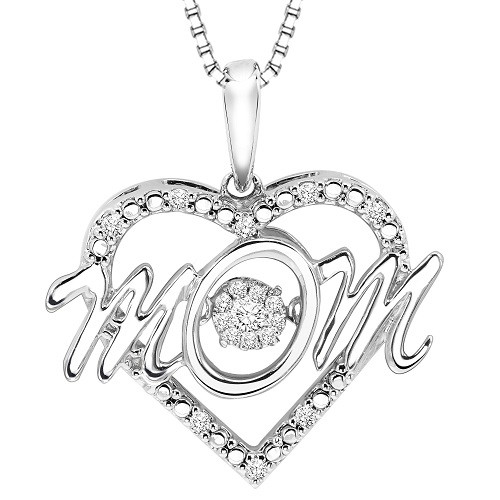 ROL1054 Silver & Diamond MOM ROL Pendant With 18