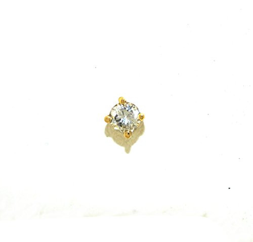 14k Yellow Gold Single Diamond Push Back Earring