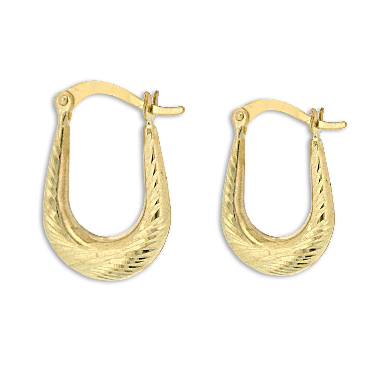 10K Yellow Gold Ushaped Hoop Earrings