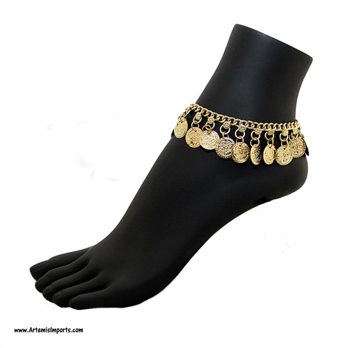 Belly Dance / Tribal Anklet with Coins - Gold, Silver or Copper ...