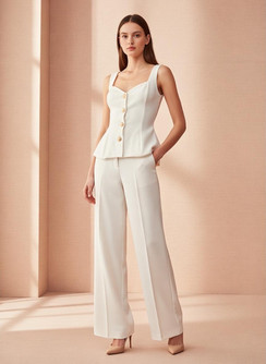 Gold Button Crepe Square Neck suit  120 (Pack of 8)