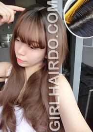 black roots long wig