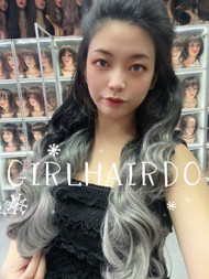black ombre silver hair extensions