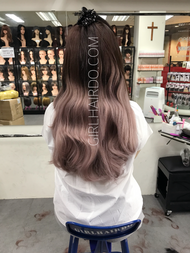 Crown U shape hair extensions Super thick ombré pastel pink ( dark brown top ombre pastel pink bottom) *watch video