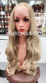 Ash brown blonde soft curls lace front wig
