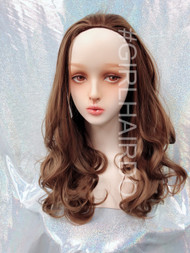 H9072/12 Japanese partial wig Long sexy curly light milky brown