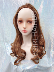 H9072/2730 Japanese Long curly partial wig light gold brown