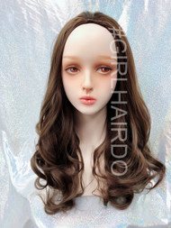 H9072/8 dark ash brown Long curly partial wig