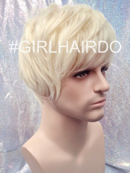 #8829 platinum blonde guy wig stylable and non shiny