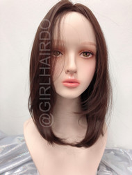 SW117 GIRLHAIRDO MOCHABROWN shoulder length premium skin wig 38cm