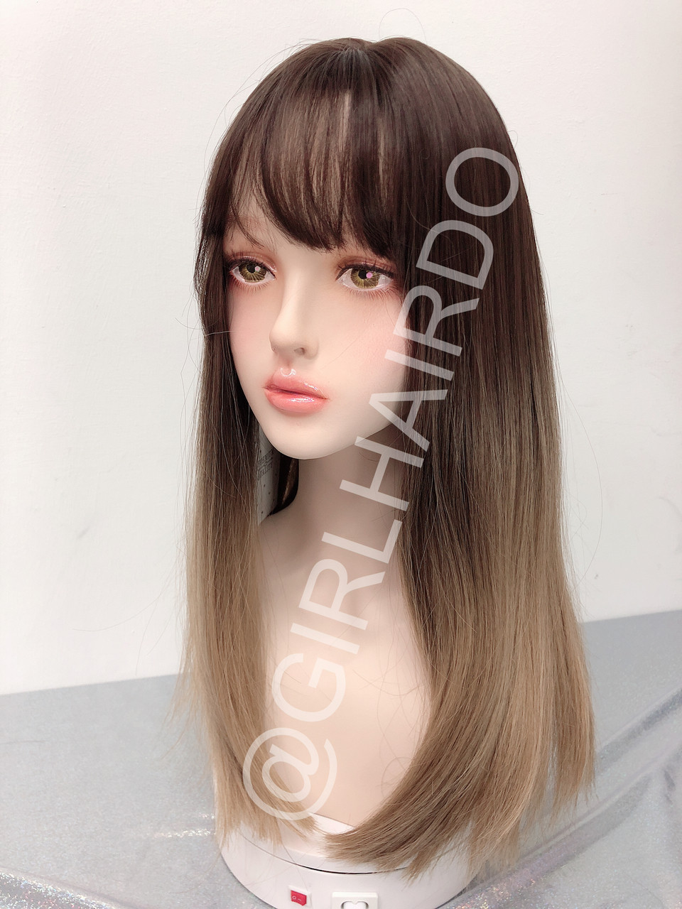Sw212m Mocha Brown Ombre Milk Tea Blonde Medium Length
