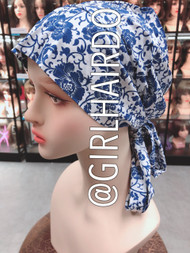 Chemo  blue cotton scarf