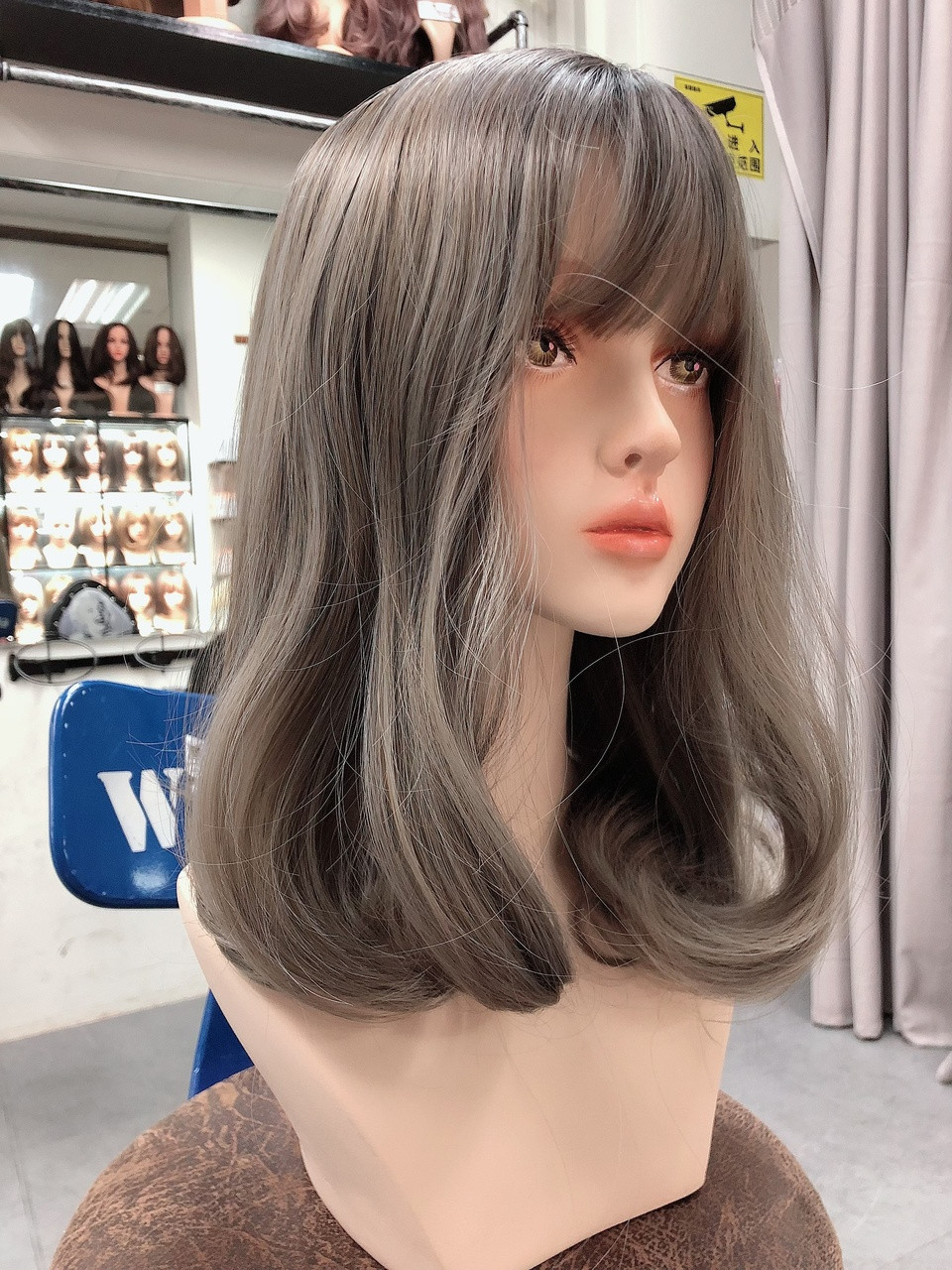 New Soft Curls Shoulder Length Silver Wig Girlhairdo Com